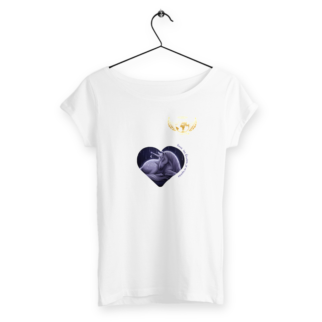 Image back T Shirt femme AGT Licorne Nuit Paisibible - édition limitée AUTISME