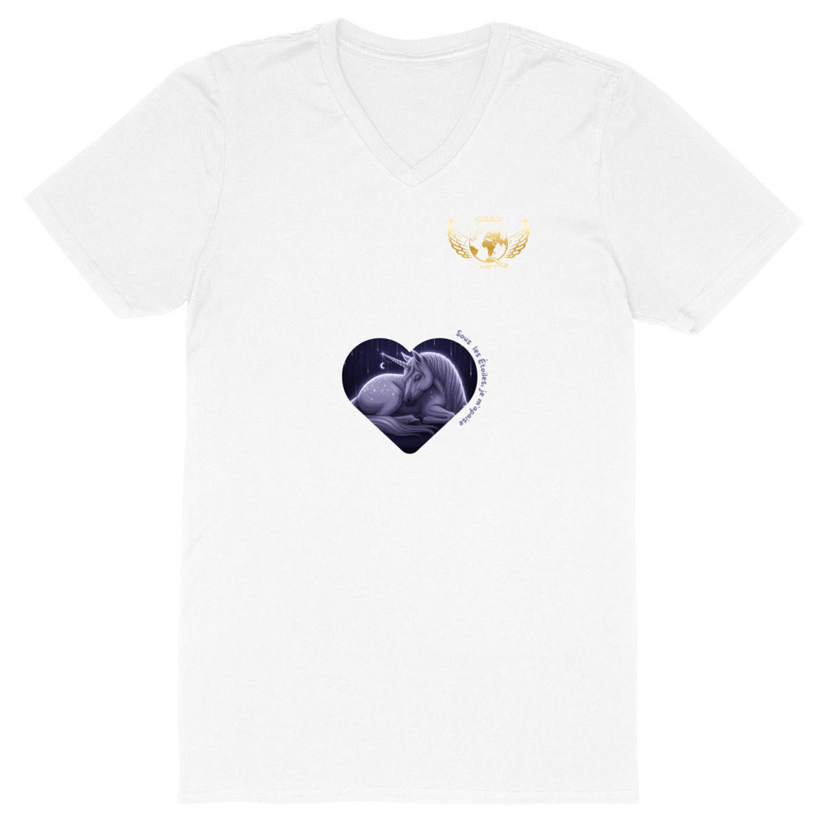 Image back T Shirt Homme AGT Licorne Nuit Paisible- édition limitée AUTISME