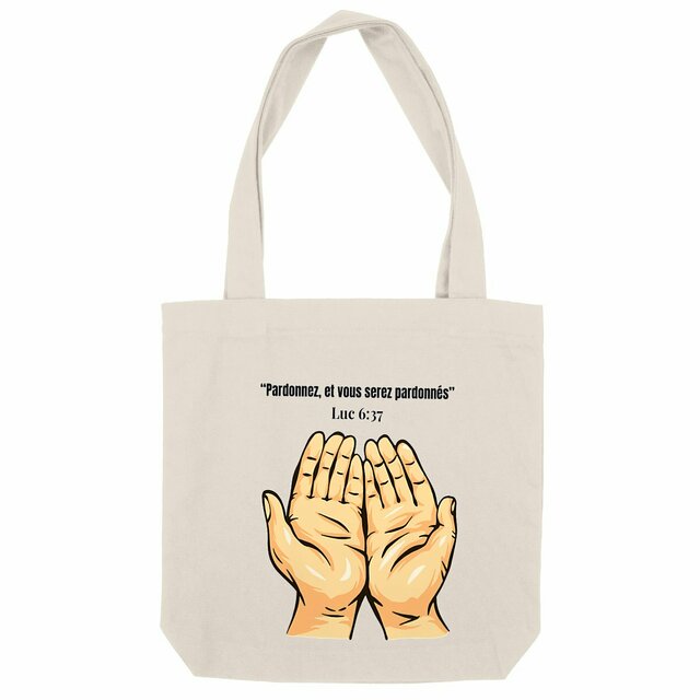 Image front Tote Bag chrétien – « Pardonnez, et vous serez pardonnés » | Luc 6:37