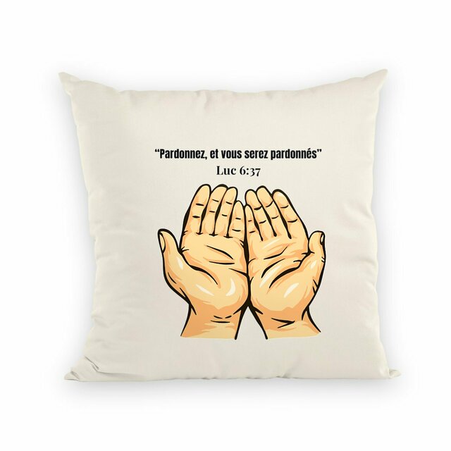 Image back Coussin chrétien – « Pardonnez, et vous serez pardonnés » | Luc 6:37