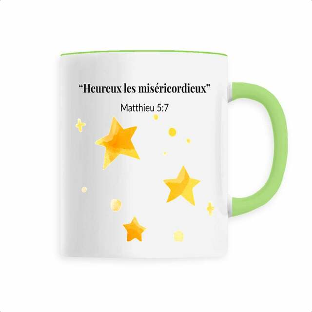 Image back Mug chrétien – « Heureux les miséricordieux » | Matthieu 5:7
