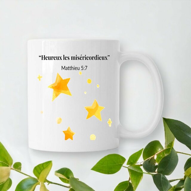 Image front Mug chrétien – « Heureux les miséricordieux » | Matthieu 5:7