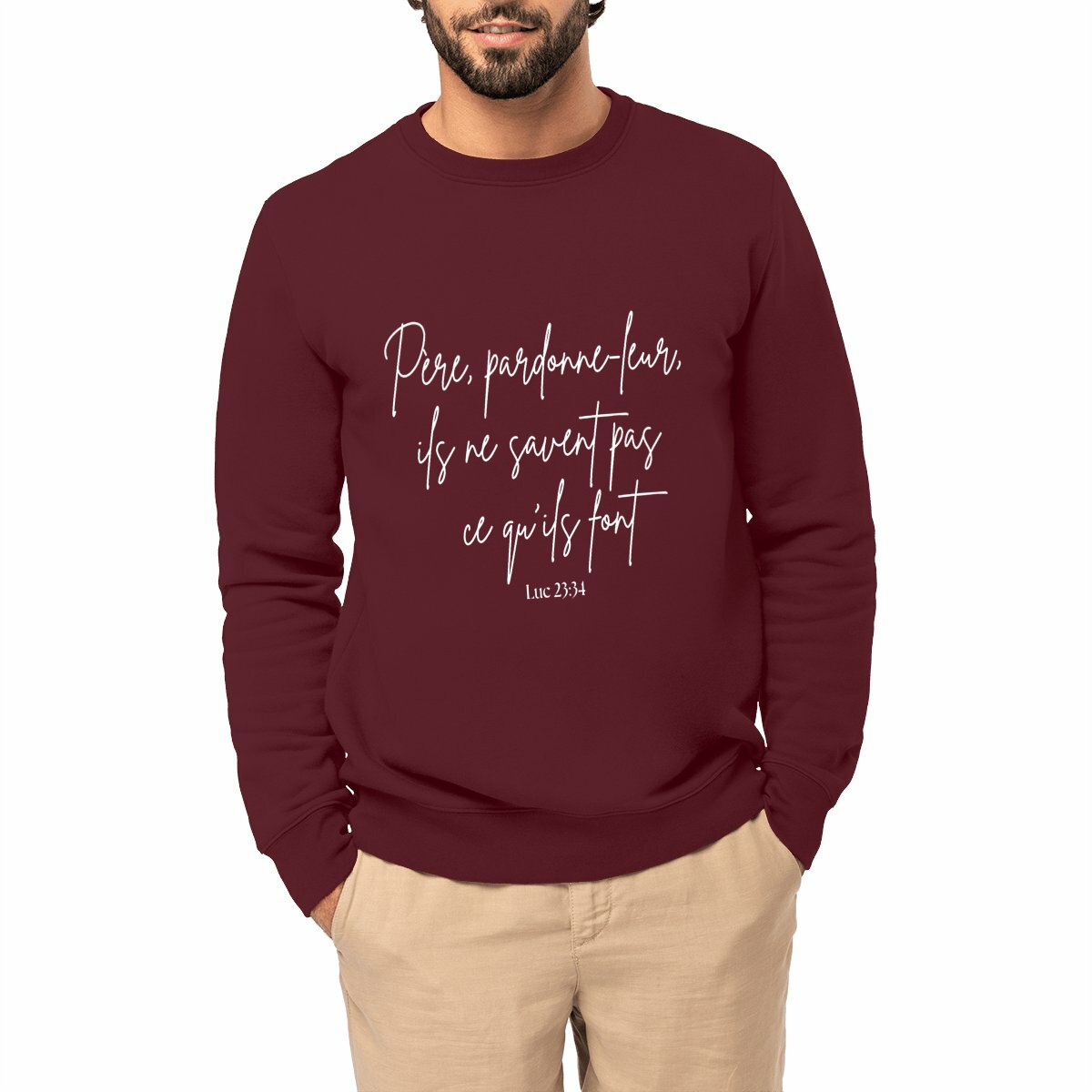 Image front Sweat-shirt Epais Unisexe - "Père, pardonne-leur"