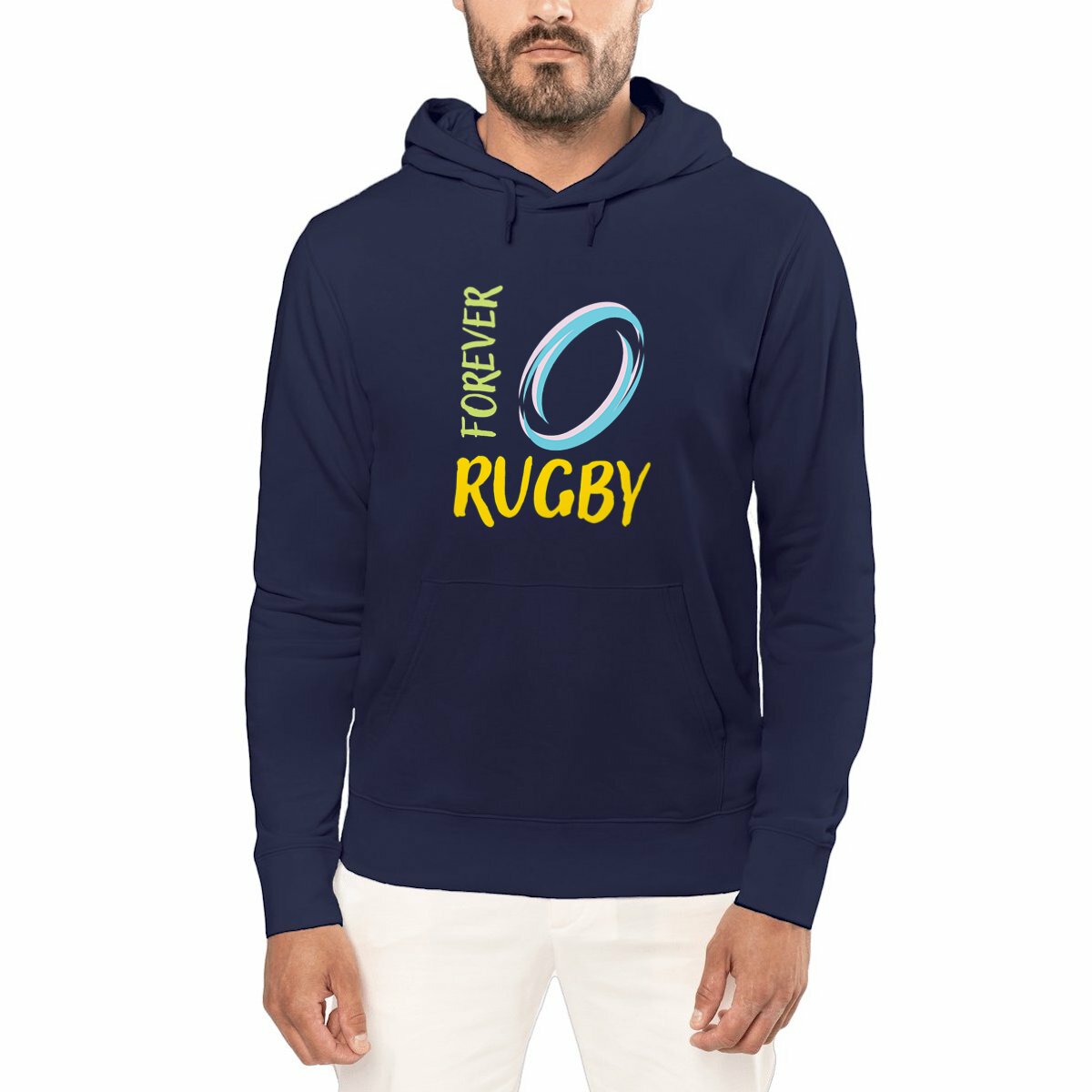 Image front Sweat à capuche Adulte - RUGBY FOREVER