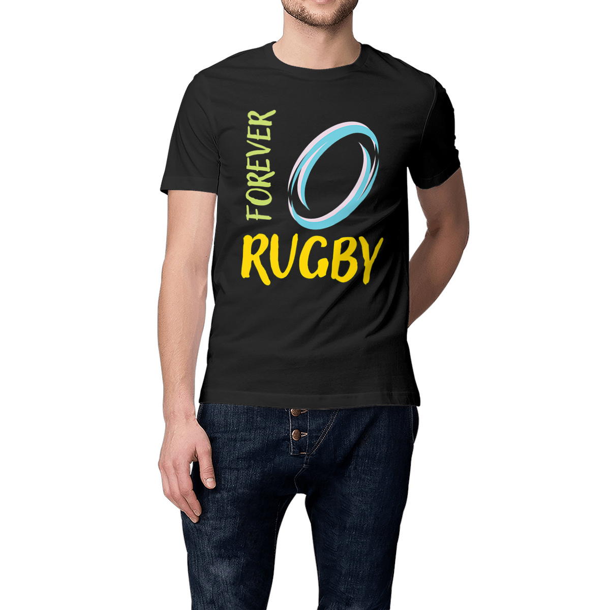 Image front T-shirt Adulte - RUGBY FOREVER