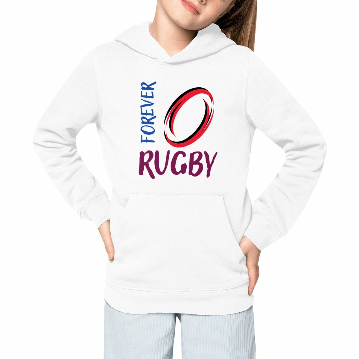 Image front Sweat à capuche Enfant - RUGBY FOREVER
