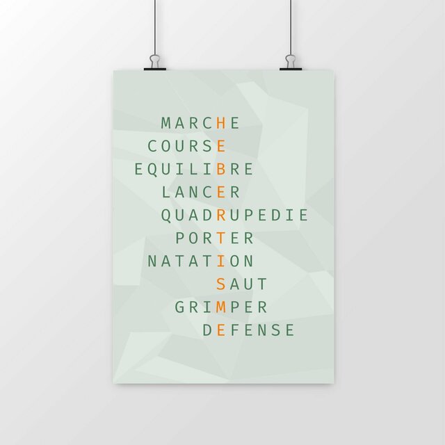 Poster 10 familles vert