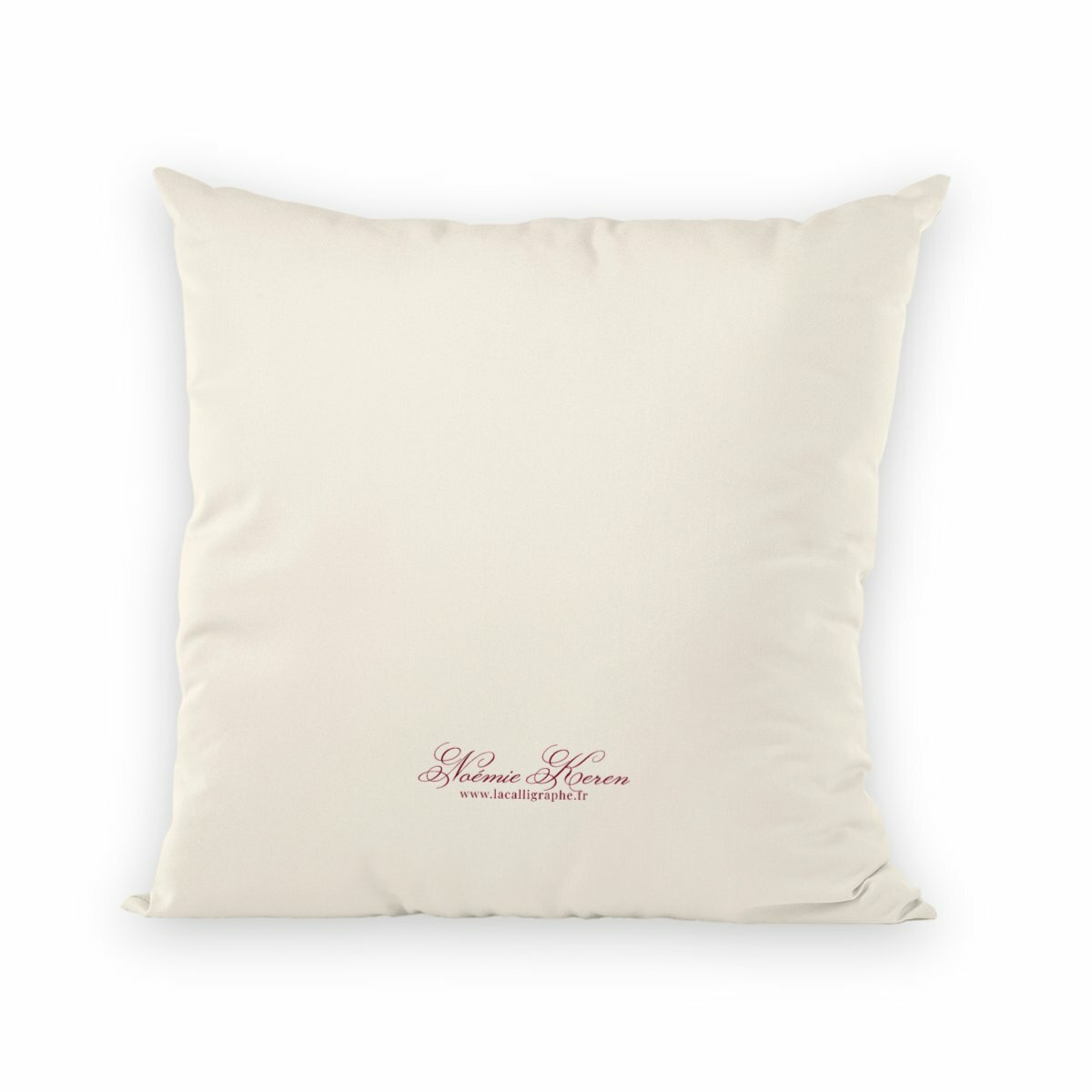 Coussin "Avec Amour" Calligraphie anglaise ornée - Image