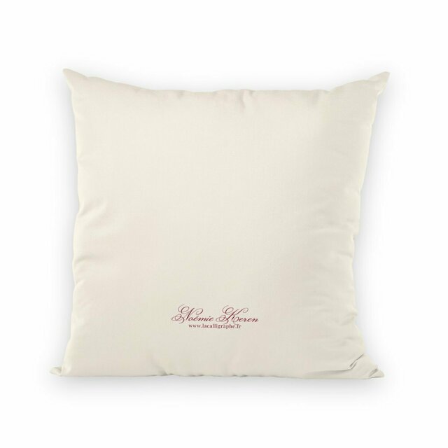 Coussin "Avec Amour" Calligraphie anglaise ornée - Image
