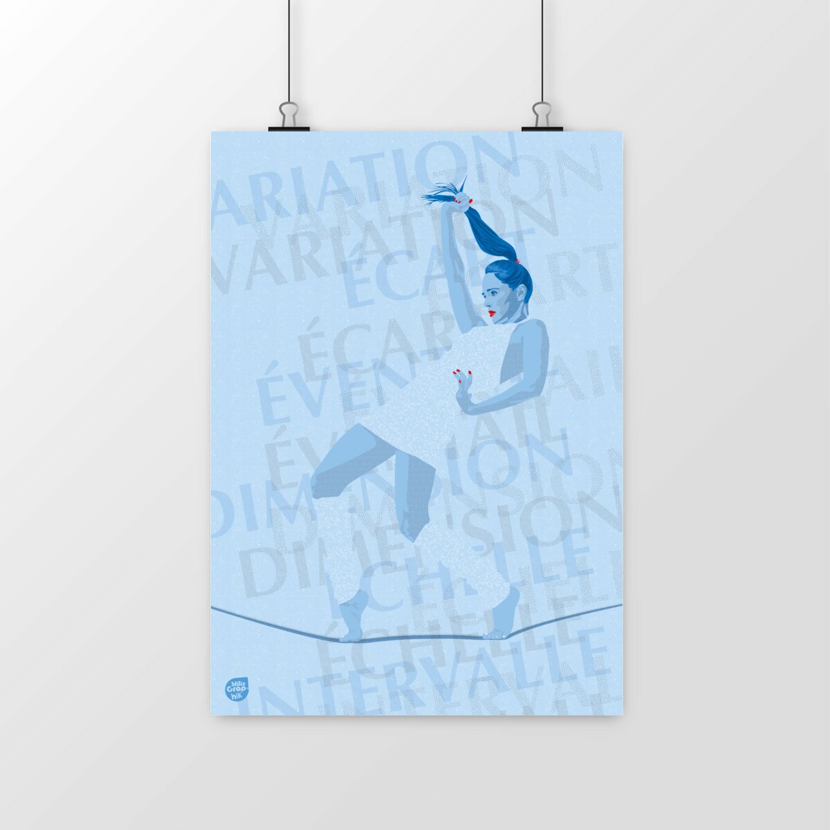 Image front L'Équilibriste Bleue Typographique