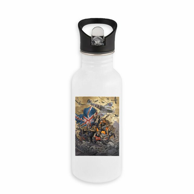 Image front Bouteille en inox avec paille | Pop-Up ! Iron Guarnido