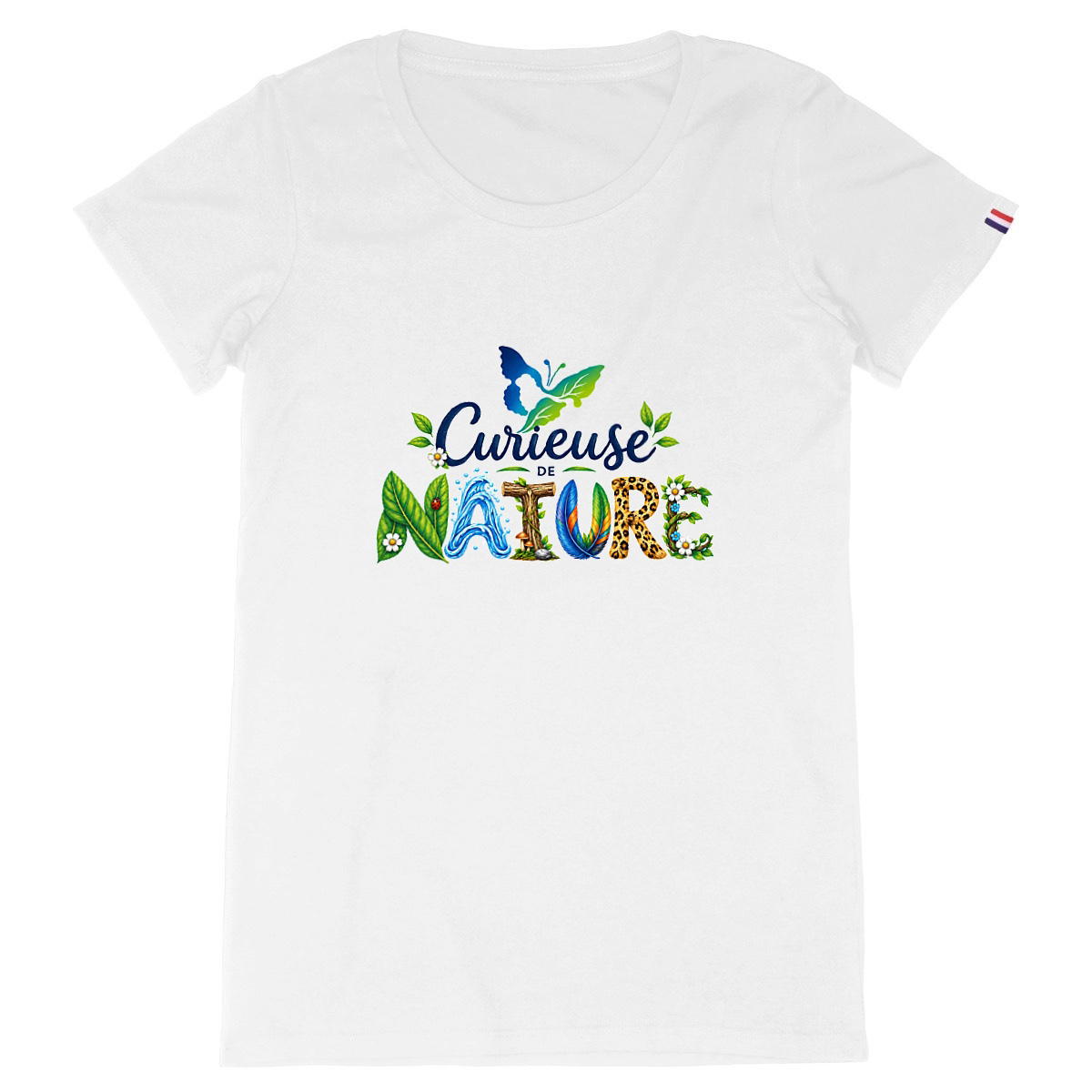 Image back T-shirt femme - Curieuse de nature - Made in France