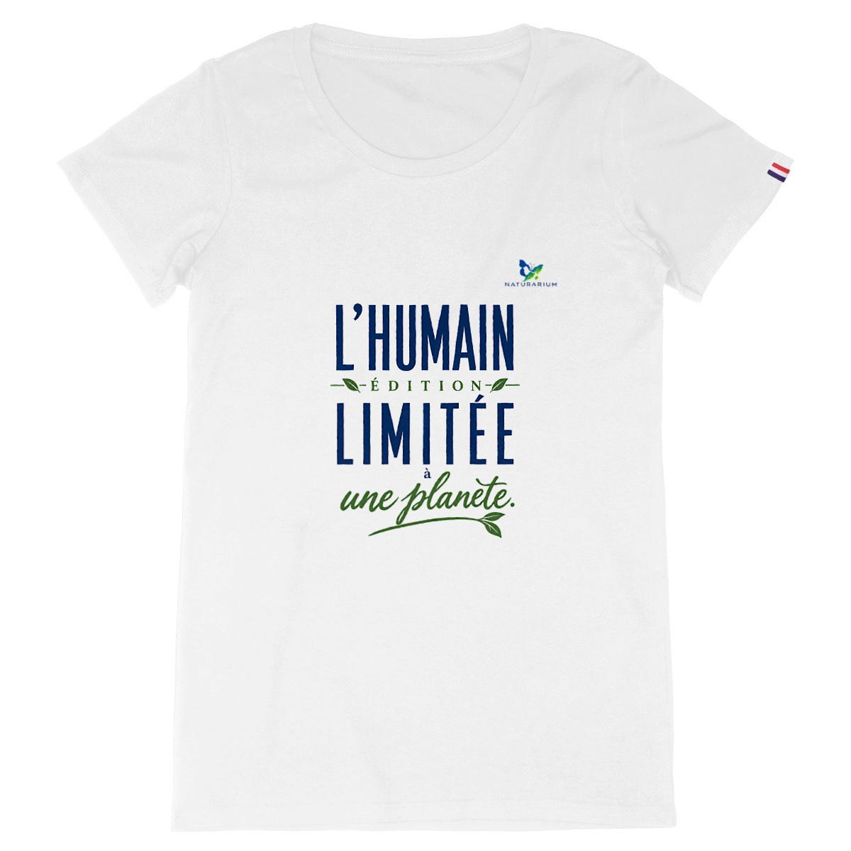 Image back T-shirt femme Made in France - "Lh"umain, édition limitée à une planète"