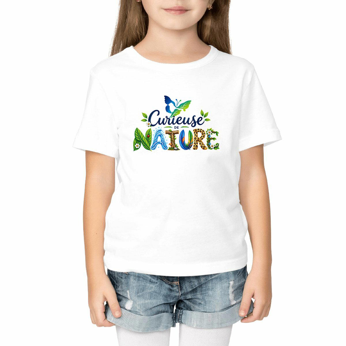 Image front T-shirt enfant - Curieuse de nature