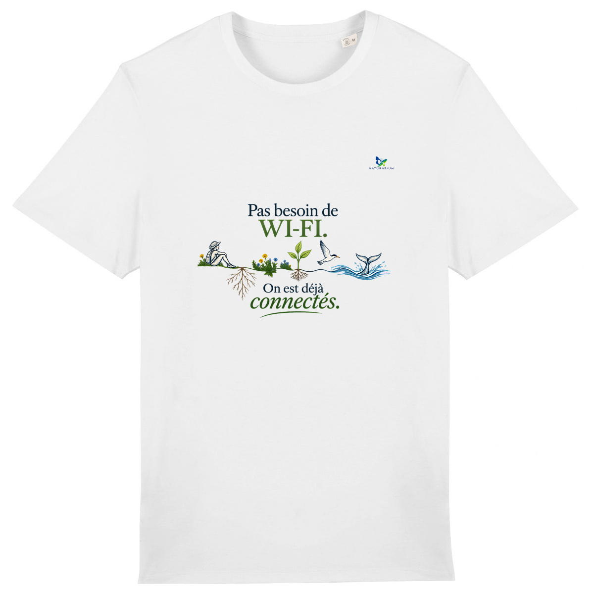 Image back T-shirt adulte unisexe - Pas besoin de wifi