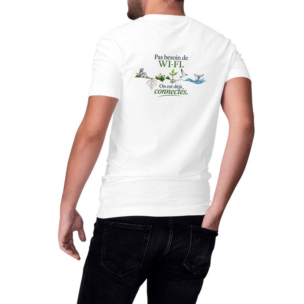 Image front T-shirt unisexe adulte Naturarium — Pas besoin de Wi-Fi