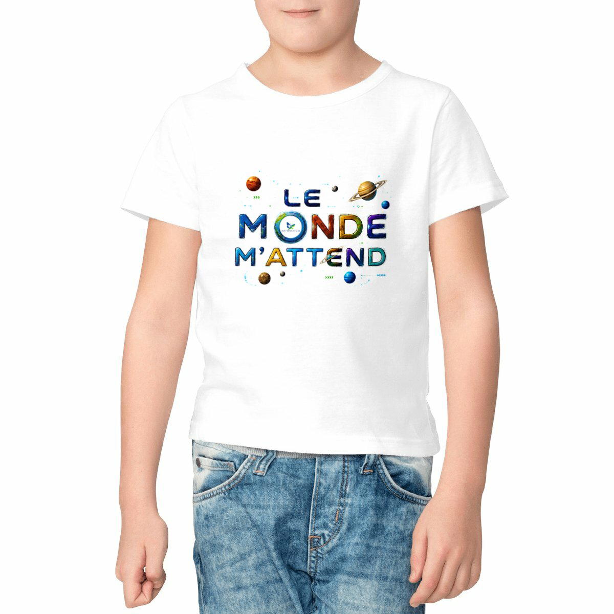 Image front T-shirt enfant - Le monde m'attend