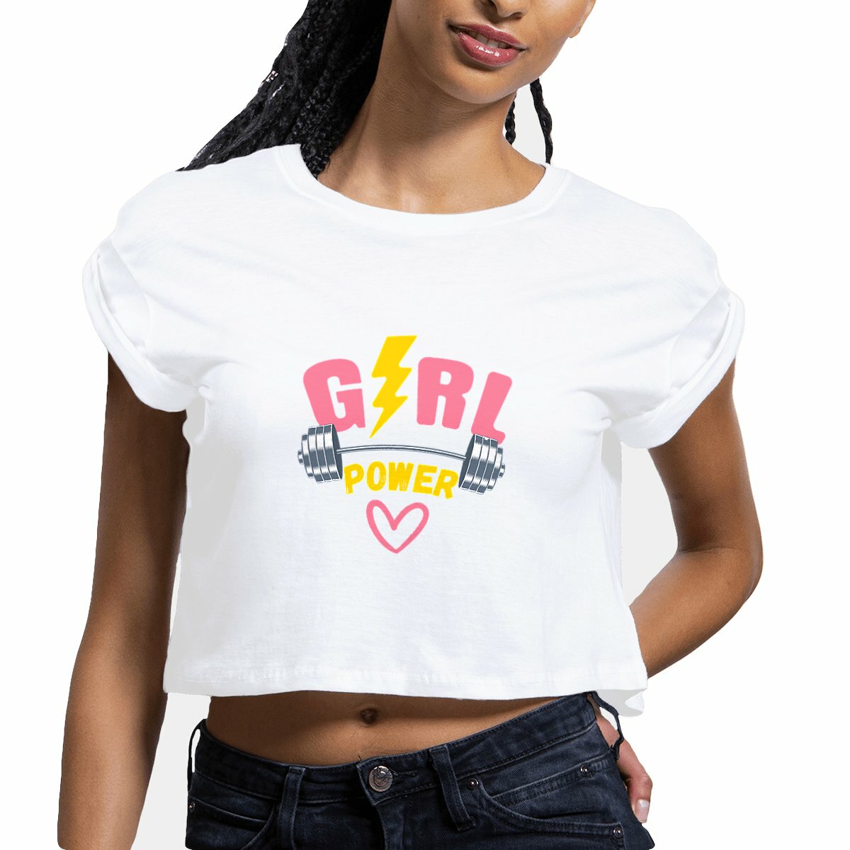 Image front "Girl power" - Crop top Femme