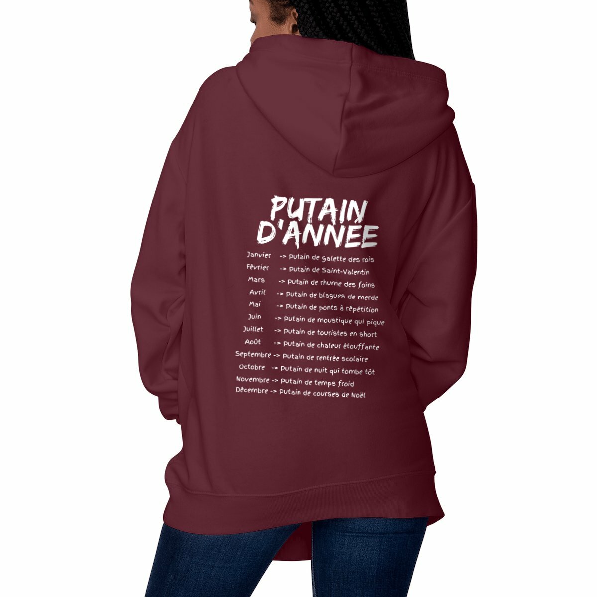 Image front "Putain d'année" - Sweat à capuche Epais Unisexe