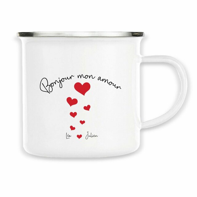 Tasse  personnalisée, Mug personnalisé Pour Couple Amoureux, Saint Valentin, Amour, Coeur - Image