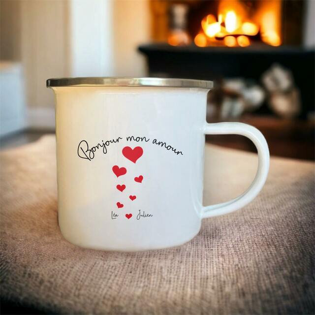 Tasse  personnalisée, Mug personnalisé Pour Couple Amoureux, Saint Valentin, Amour, Coeur