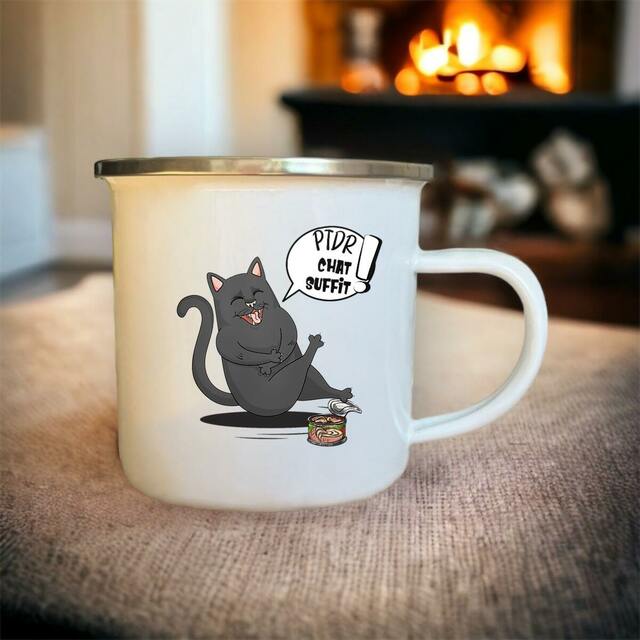 Tasse de Camping Chat Humour