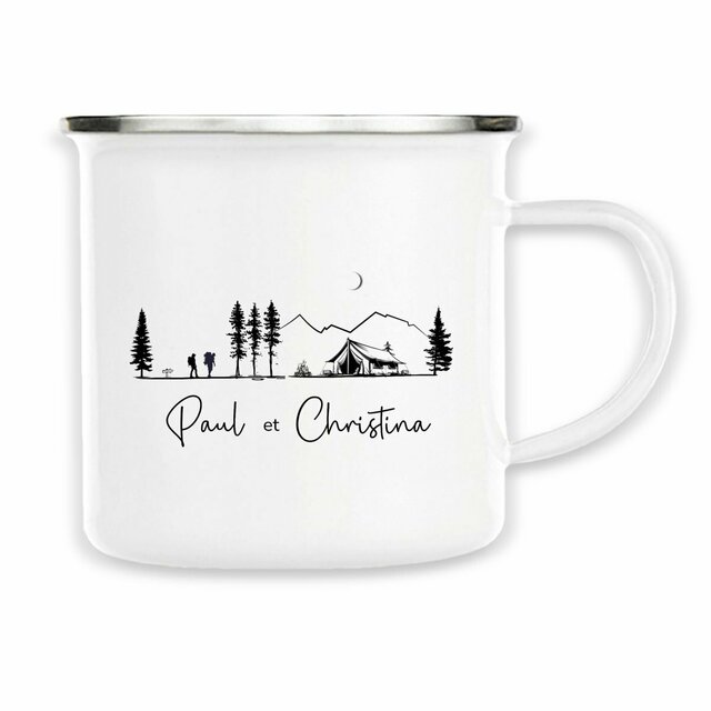 Tasse de Camping personnalisée Couple -Mug d'aventure personnalisable - Image