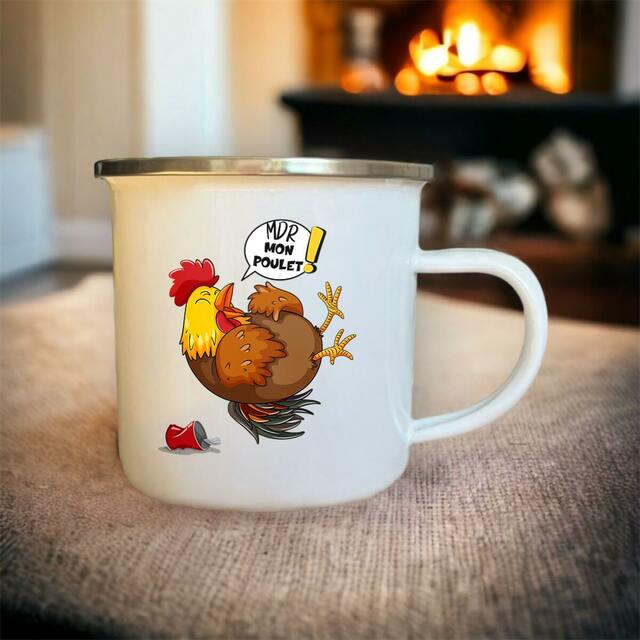 Tasse de Camping Poulet Humour