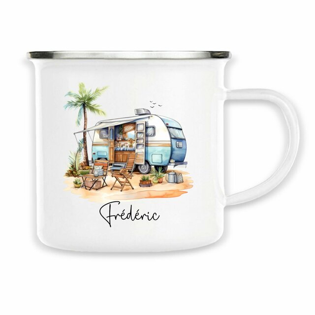 tasse camping vintage personnalisée - Image