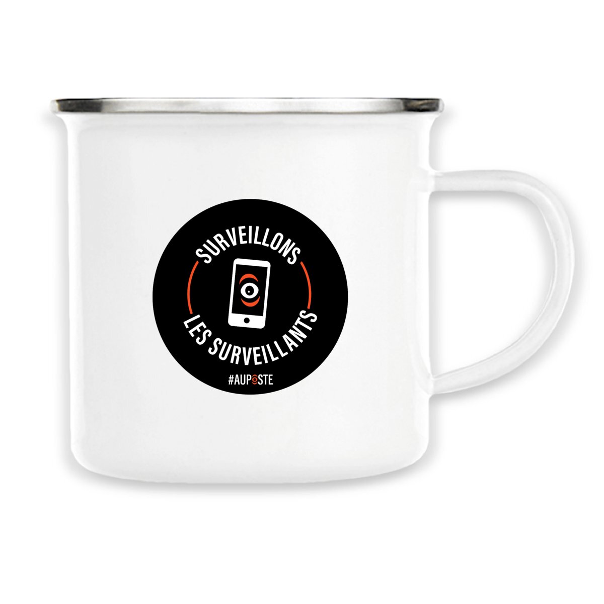 Mug émaillé Surveillons