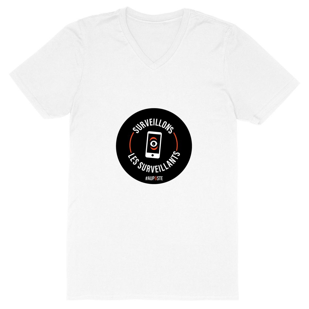 T-shirt Homme Col V - 100% Coton Bio Surveillons