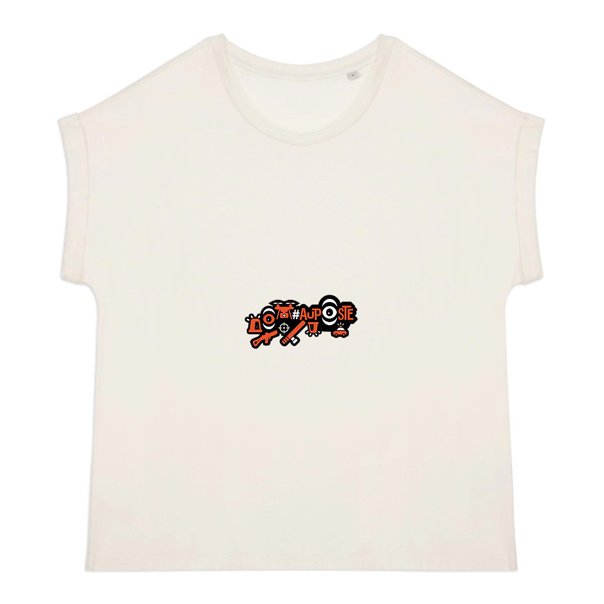 T-shirt Au Poste 2 biologique manches à revers  - Image