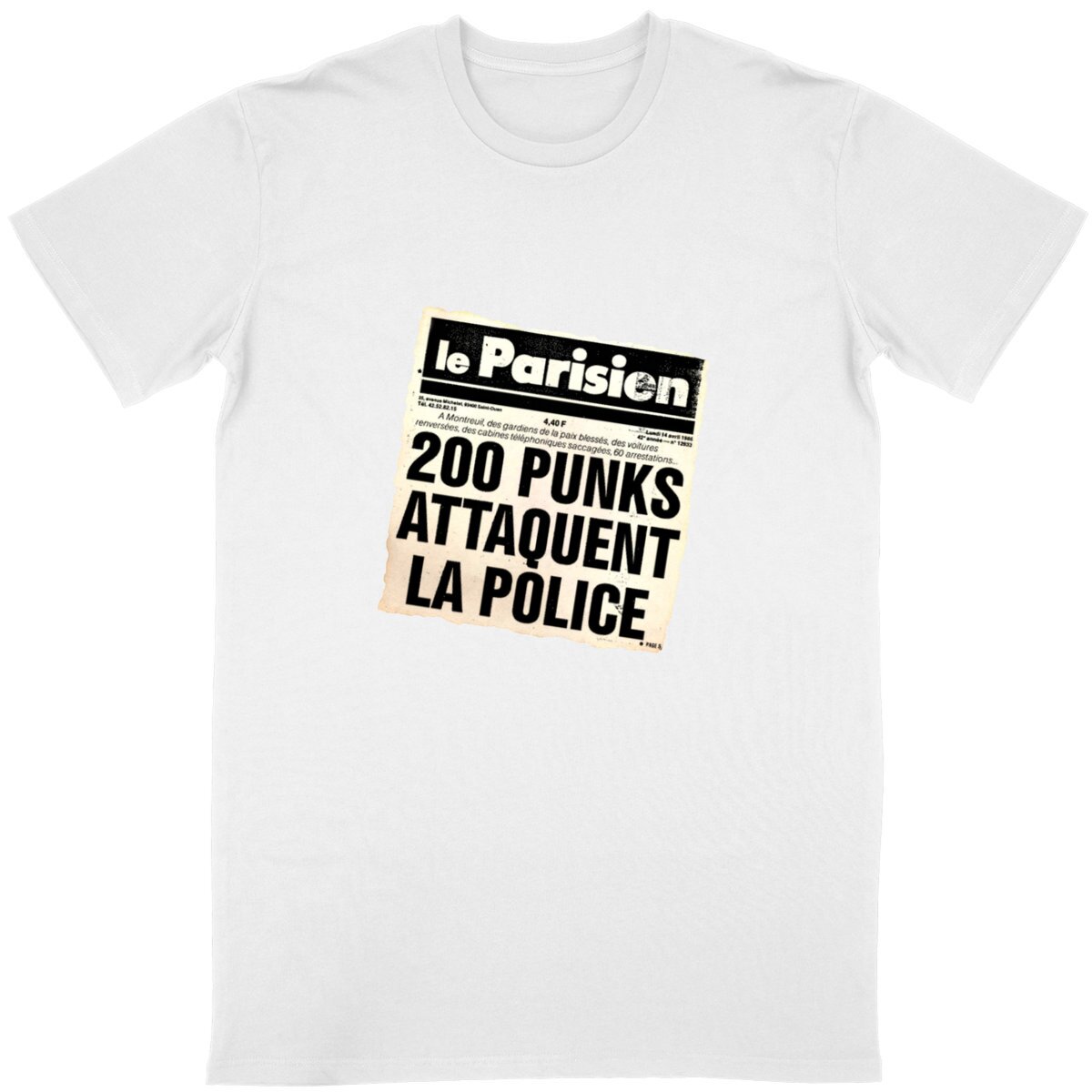 200 Punks attaquent la police - T-shirt Unisexe - Image