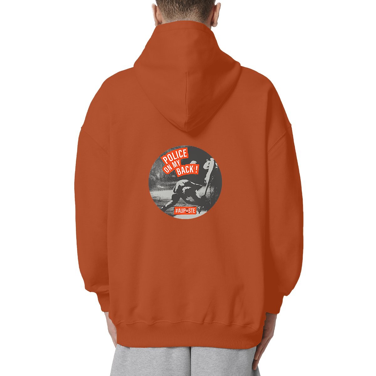 Sweat à capuche Unisexe Oversized Police On My Back (dos)