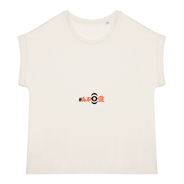 T-shirt Au Poste biologique manches à revers  - Image