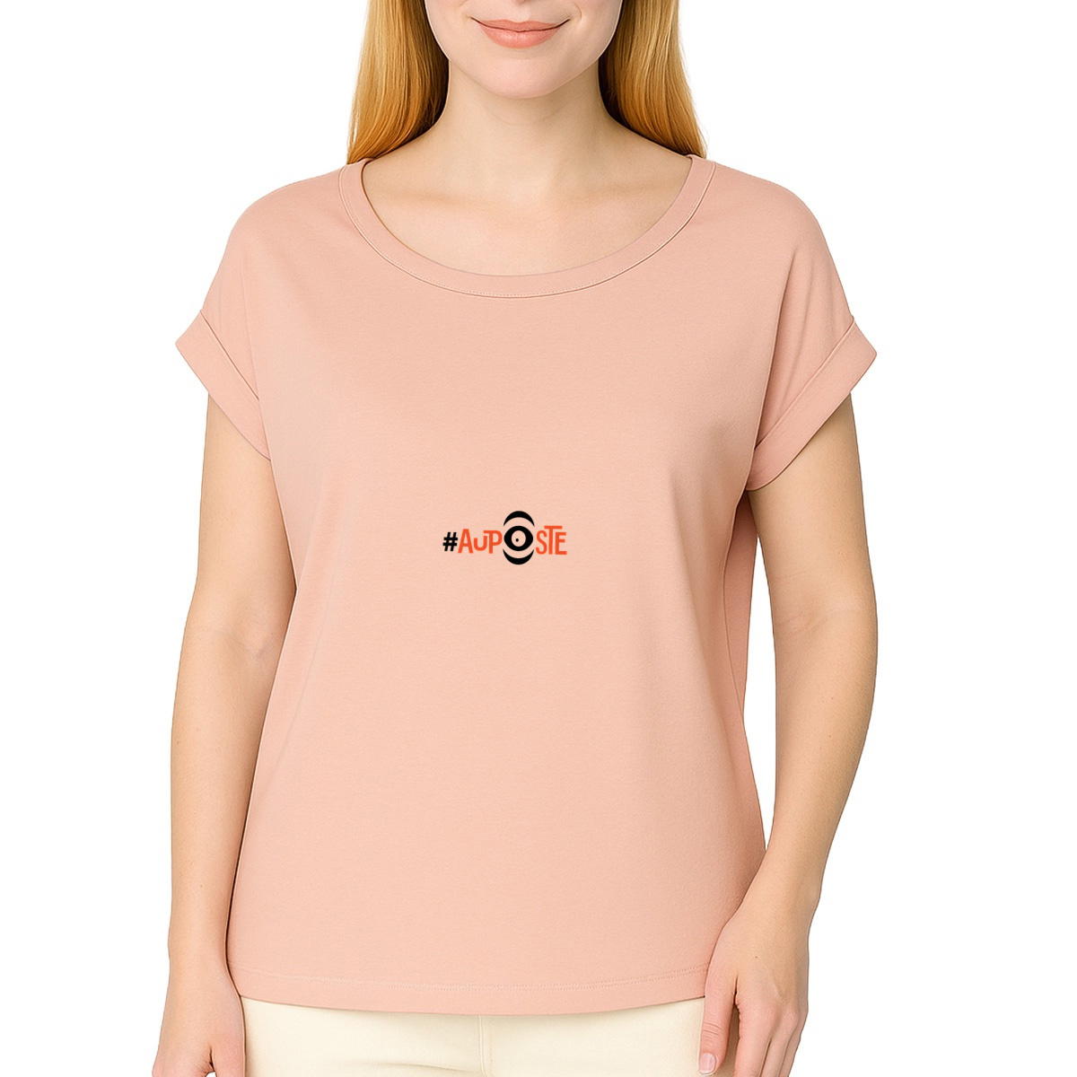 T-shirt Au Poste biologique manches à revers 