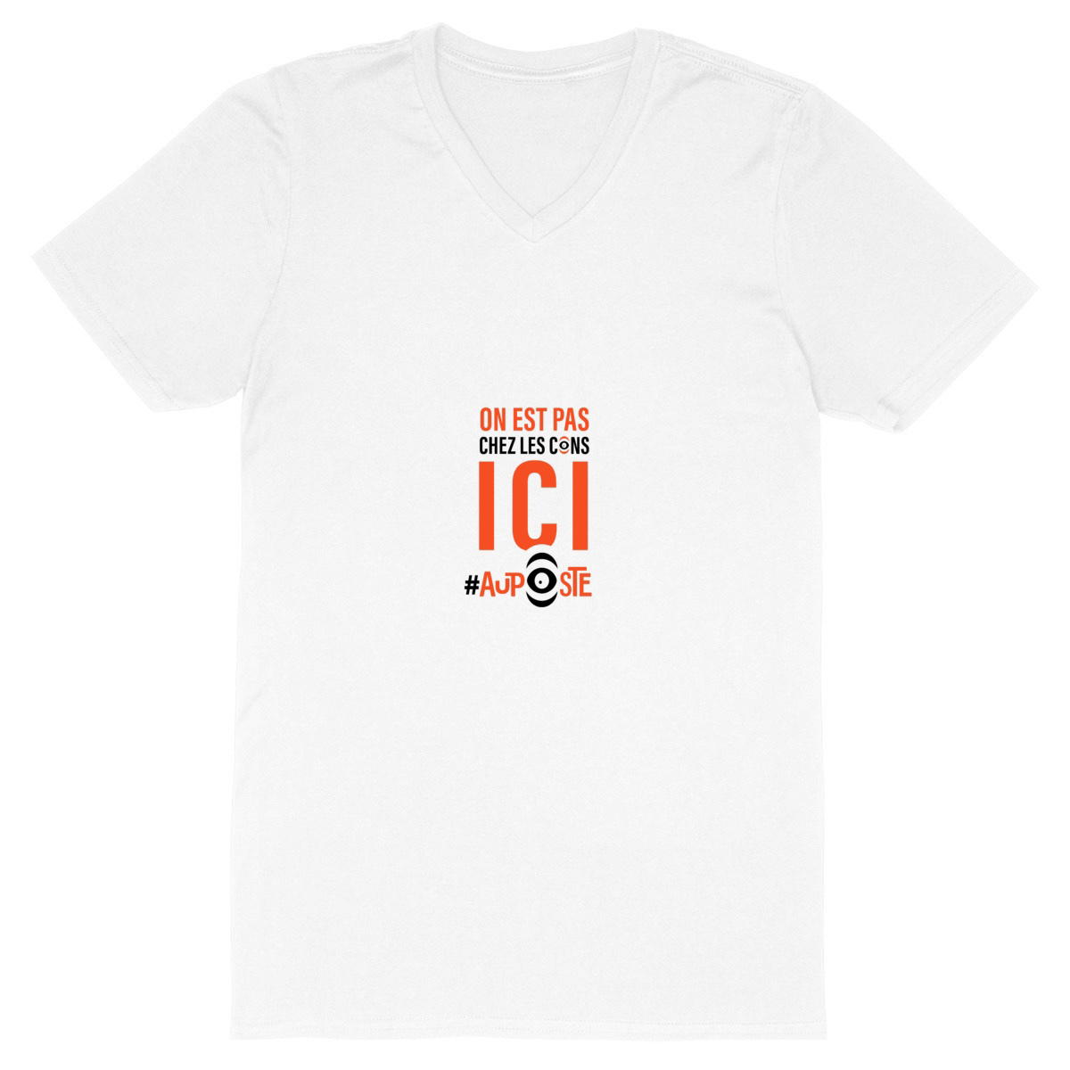 T-shirt Homme Col V - 100 % coton bio Pas chez les cons - Image