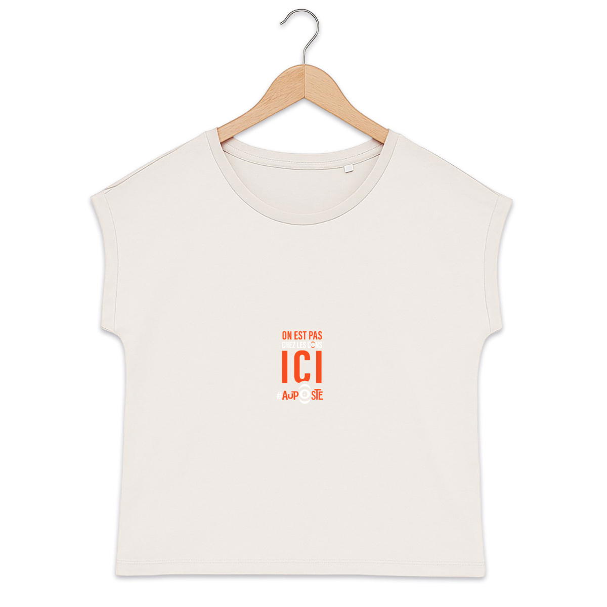 T-shirt Pas chez les cons biologique manches à revers  - Image