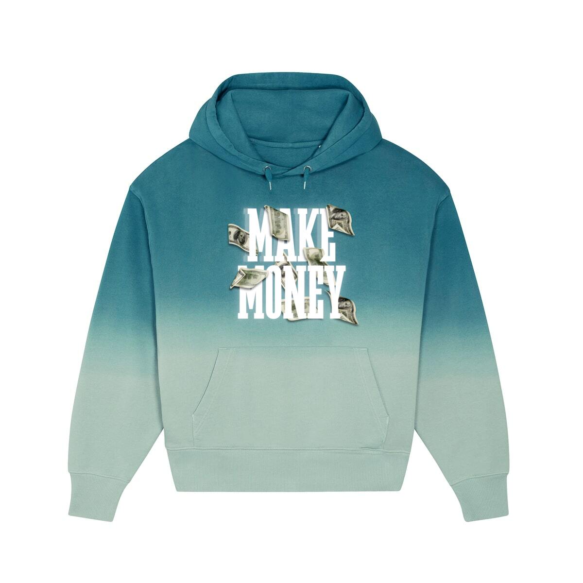 Image back Unisex Hoodie Dip Dye oversized - Make Money in Style