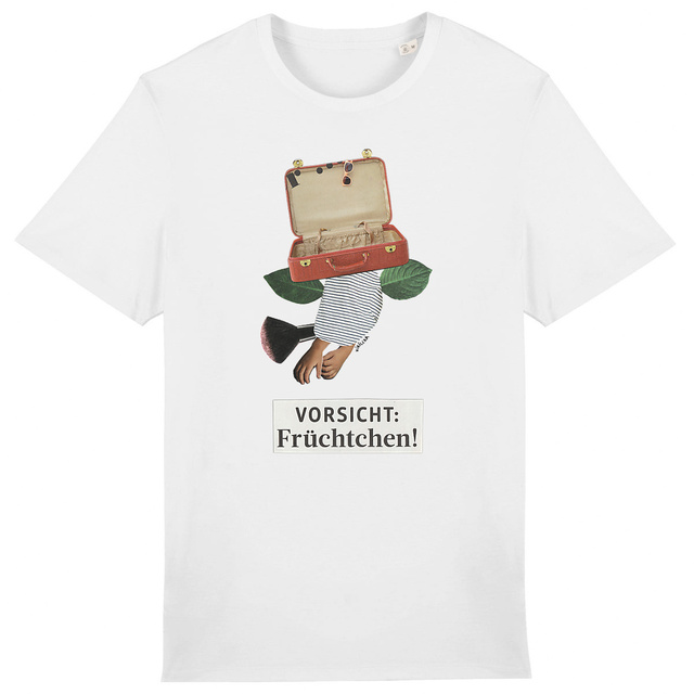 Image back VORSICHT FRÜCHTCHEN! - Premium Unisex-T-Shirt mit originellem Handmade-Design von kirillka