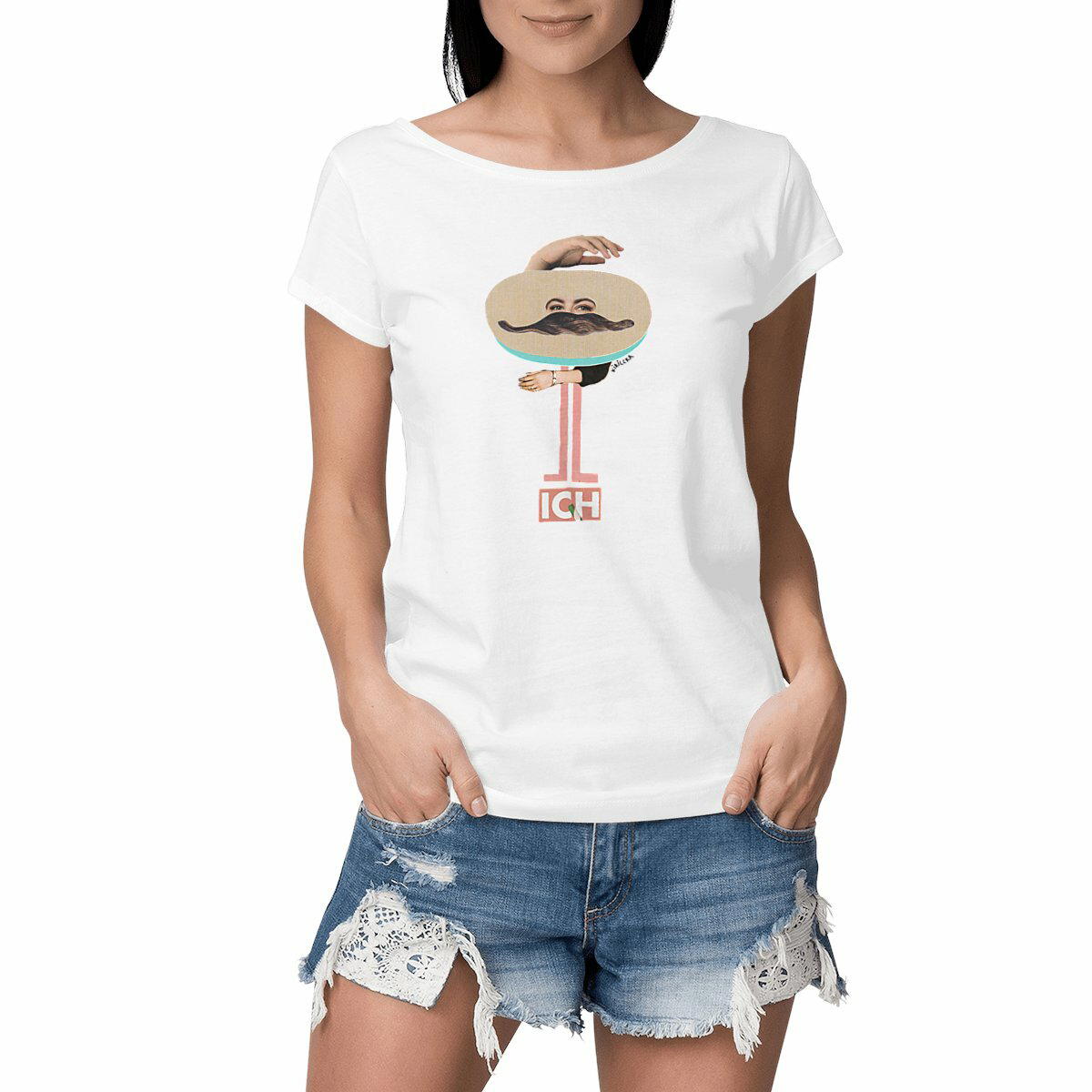 ICH - Slub-T-Shirt Damen mit Geschmack!