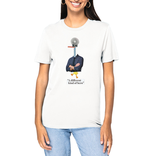 Image front A DIFFERENT KIND OF HERO - Premium Unisex-T-Shirt mit originellem Handmade-Design von kirillka