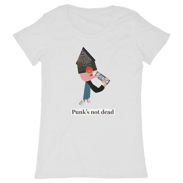 Image back PUNK'S NOT DEAD - Classic Damen-T-Shirt mit originellem Handmade-Design von kirillka