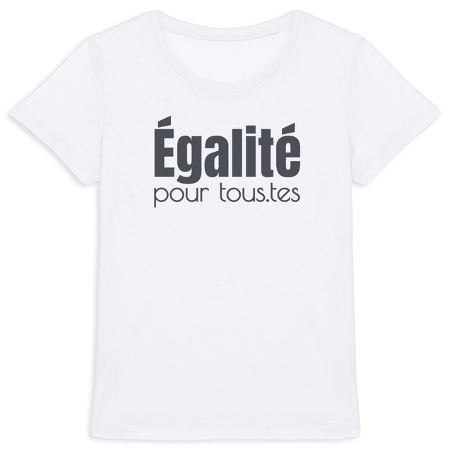 Image back Tee shirt LGBT femme coton bio. Égalité pour tous.tes