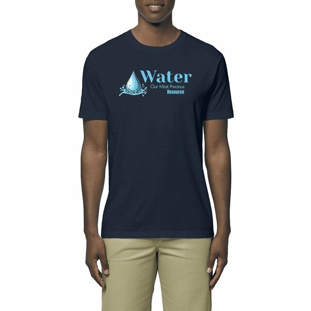 Image front T-shirt végan, unisexe. Water Our Most Precious Resource