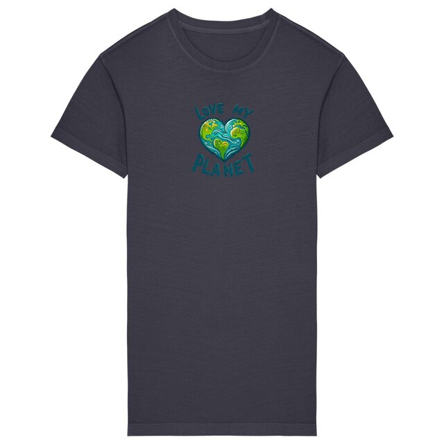 Image back  Robe T-shirt Femme coton biologique - Love my planet