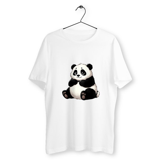Image back T-shirt panda Unisexe. 100% coton en conversion biologique