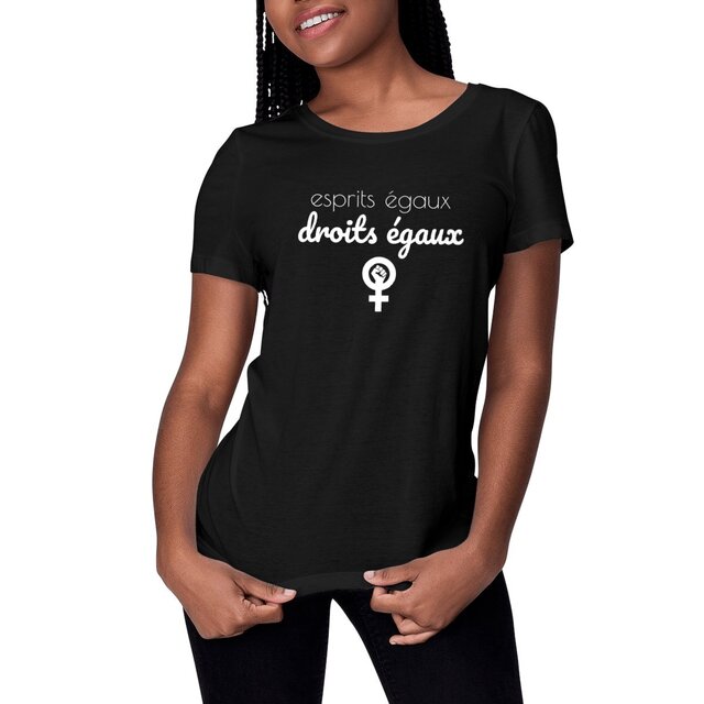 Image front T-shirt bio Femme - Esprits égaux, droits égaux - Militantes féministes