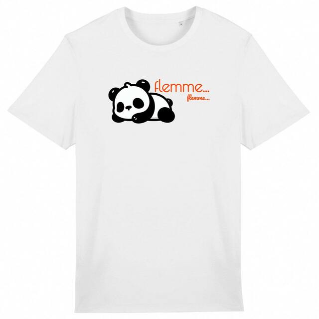 Image back T-shirt panda flemme unisexe léger. Coton bio