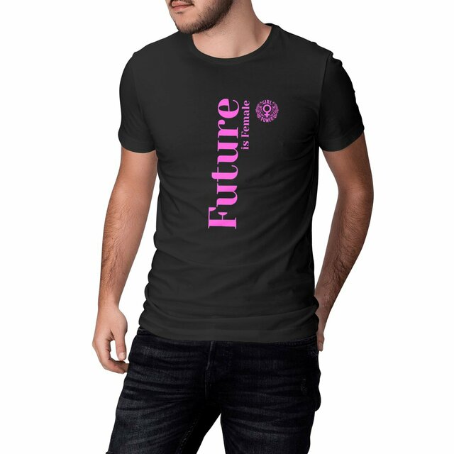 Image front Tee shirt féministe militant. Future is Female